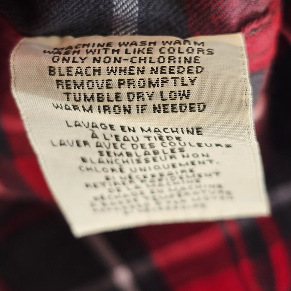 Denim & Supply Ralph Lauren Cotton Red And Gray Plaid Boyfriend Shirt Size L - Picture 6 of 6